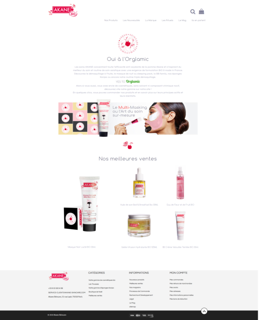 E-commerce dédié aux cosmétiques bios